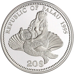 20 Dollar Farbmünze (5 Unzen Silber) 1995. Dickbauchseepferdchen. In ...