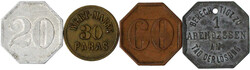 4 versch. Marken von Constantinopel/Konstantinopel (Istanbul): D.A.V. ...