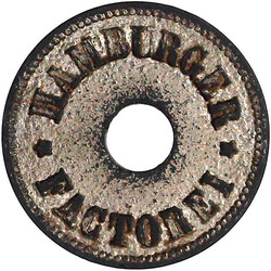 Vernickelte Zinkmarke o.J.(um 1900). Hamburger Factorei G.L. Gaiser ...