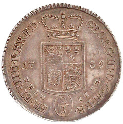 2/3 Taler Feinsilber 1789 C, Zellerfeld. Wilder Mann. gutes sehr ...