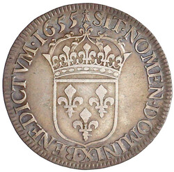 1/2 Ecu a la meche longue 1655 X, Reims. fast sehr schön