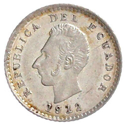 1/2 Decimo de Sucre 1912, Lima. Aufl. nur 20000 Exemplare. ...