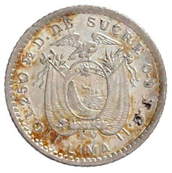 1/2 Decimo de Sucre 1912, Lima. Aufl. nur 20000 Exemplare. ...