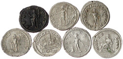 7 Denare der severischen Dynastie: Septimius Severus (3 versch.), ...
