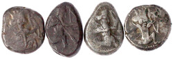 4 Sigloi der Achaimeniden in Persien. schön/sehr schön, sehr schön