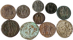 10 Folles: Diokletian (2X), Constantius Chlorus, Maxentius (2X), ...
