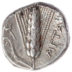 Stater 330/290 v. Chr. Kopf der Demeter l./META. Weizenähre. 7,65 g. ...