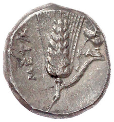 Stater 290/280 v. Chr. ΔI. Demeterkopf r./META. Ähre, Beizeichen ...