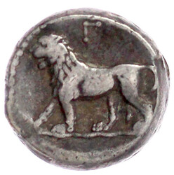 Tetradrachme 328/306 v. Chr. Baal thront l./Γ über Löwe. 16,99 g. ...