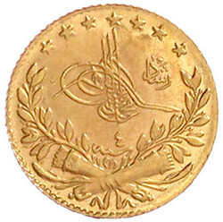 25 Kurush AH 1327, Jahr 4 = 1913, Qustintiniyah. 1,77 g. 917/1000. ...