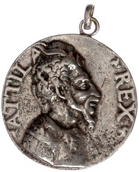 Versilberte Messing-Gussmedaille o.J. (16. Jh.). Fiktives Portrait ...