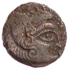 Billon Stater. Kopf r. mit 3 Locken an der Schläfe, rechts ...