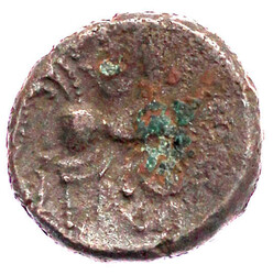 Billon Stater. Kopf r. mit 3 Locken an der Schläfe, rechts ...