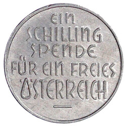 Österreich: 1 Schilling Spendenmarke Alu 1936 "für ein freies ...