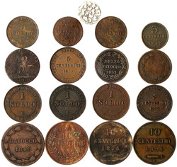 17 alte meist Kupfermünzen. Genua Denaro, Kirchenstaat, San Marino, ...