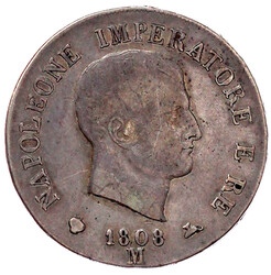 5 Lire 1808 M. sehr schön, leichter Kratzer