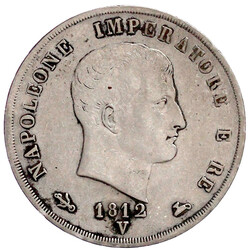 5 Lire 1812 V, Venedig. sehr schön, winz. Randfehler