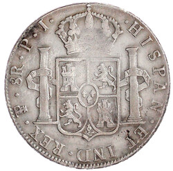 8 Reales 1814/11 PJ, Potosi. Im Stempel geändert aus 1811. sehr ...