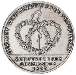 Silbermedaille 1803, v. A Guillemard. Auf die Schutzpockenkommission ...