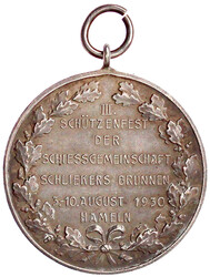 Tragb. Silbermedaille 1930, auf das III. Schützenfest der ...