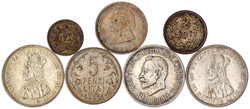 7 Silbermünzen: 1, 2 und 5 Litai 1925, 5 Litai 1936 Rasanavicius, 2 ...