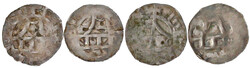 4 X Pfennig um 1100 Ulm. Kirchengebäude/Kreuz. schön bis sehr schön