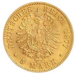 5 Mark 1877 G. vorzüglich