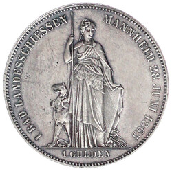 Gulden 1863. 1. Bad. Landesschießen Mannheim 28.Juni. sehr schön, ...