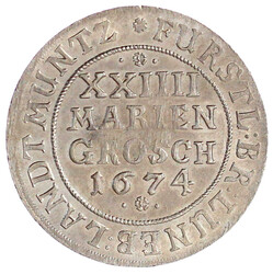 XXIIII Mariengroschen 1674, Clausthal. Springendes Ross. ...
