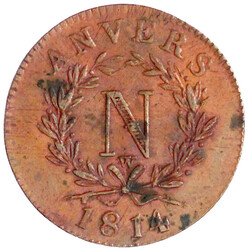 10 Cent unter Napoleon (nach Kapitulation) 1814 W. sehr ...