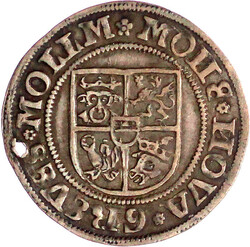 Doppelschilling 1525, Grevesmühlen. gutes sehr schön, gelocht
