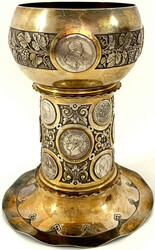 Münzpokal, graviert Weihnachten 1916. Silber 800/1000 mit geprägtem ...