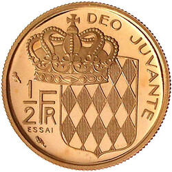 Probe 1/2 Franc 1965 mit Inschrift 'ESSAI' in Gold 920/1000, 8,7 g. ...