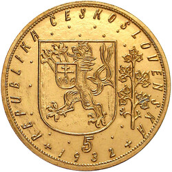 5 Dukaten 1932. Hl. Wenzel zu Pferd. 17,45 g. 986/1000. Auflage nur ...