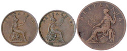 3 Kupfermünzen: 1 Lepton 1834, 1853, 2 Lepta 1819. sehr schön, ...