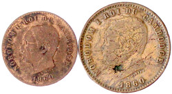 2 Stück: 5 und 10 Centimes 1860. fast sehr schön und fast sehr ...