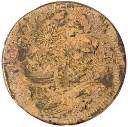 Zeitgenössische Fälschung zum 8 Soles 1827 in Messing. Nahezu ...