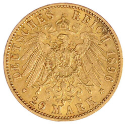 20 Mark 1896 A. sehr schön/vorzüglich, kl. Randfehler