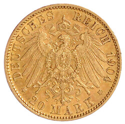 20 Mark 1904 A. vorzüglich, kl. Randfehler