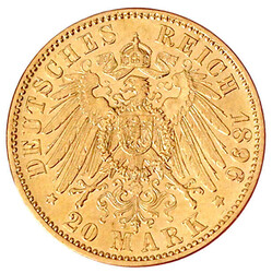 20 Mark 1896 A. sehr schön/vorzüglich, etwas berieben