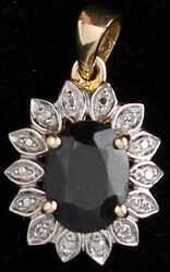 Fingerring und Anhänger Gelbgold 585: Fingerring mit Saphir und 8 ...