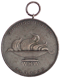 Tragbare Silbermedaille 1935 a.d. Opferschiessen vom WHW Deutsch die ...