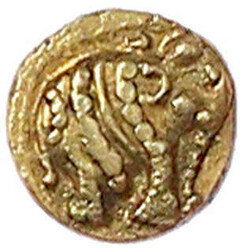 Fanam vor 1327. Elefant/Ornament. 0,29 g. sehr schön/vorzüglich