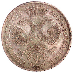 Couranttaler zu 48 Schilling 1752 J.J.J. zusammenhängend. 26.90 g. ...