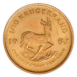1/10 Krügerrand 1982. 1/10 Unze Feingold. prägefrisch, winz. ...