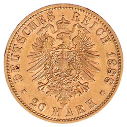 20 Mark 1888 A. gutes sehr schön, kl. Randfehler