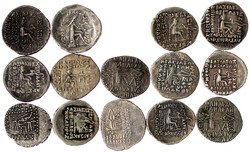 Kl. Typensammlung von 14 parthischen Drachmen. Mithradates I. bis ...