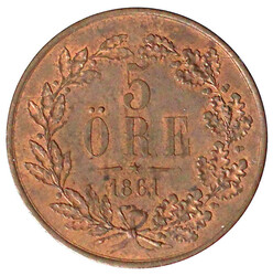 5 Öre 1861. vorzüglich/Stempelglanz