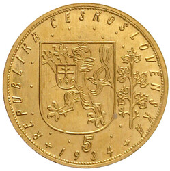 5 Dukaten 1934. Hl. Wenzel zu Pferd. 17,45 g. 986/1000. Auflage nur ...