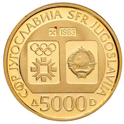 5000 Dinara 1983/1984 Olympiade Sarajevo/Tito. 8,00 g. 900/1000. ...